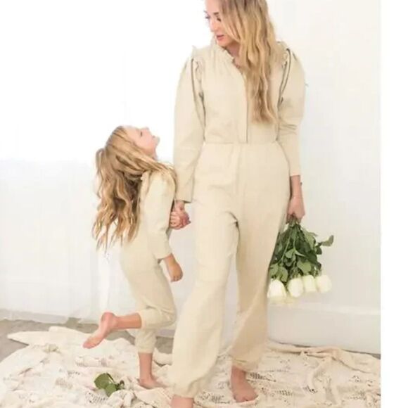 Ivy City Co Pants - Ivy City Co Ivory Jumpsuit With Ruffle Women’s Size XS